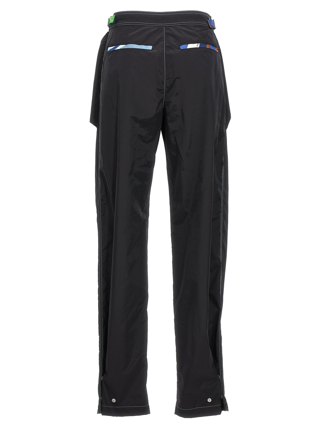 Black Polyamide Casual Pants