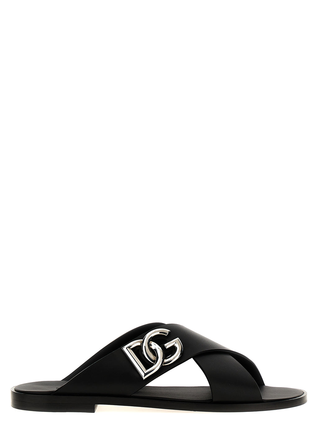 Black Calfskin Slides