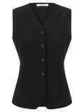 Black Viscose Sleeveless Jacket