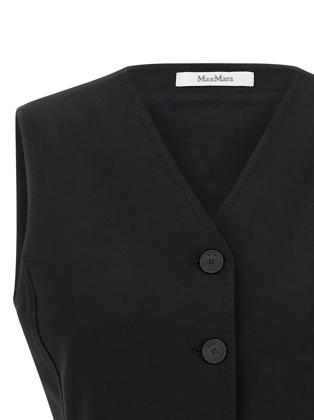 Black Viscose Sleeveless Jacket