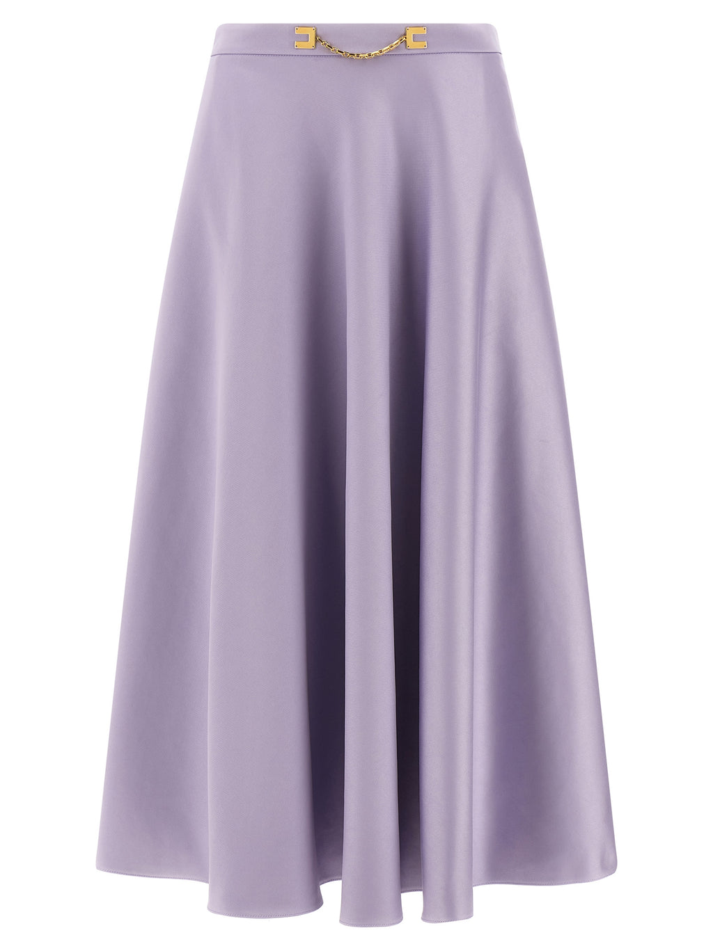 Purple Polyester Midi Skirt