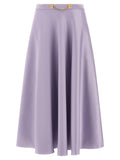 Purple Polyester Midi Skirt