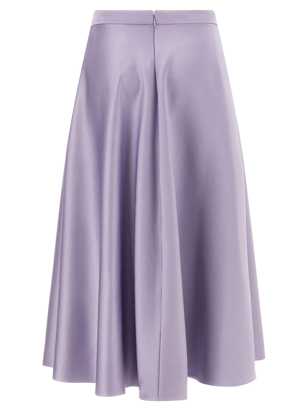 Purple Polyester Midi Skirt