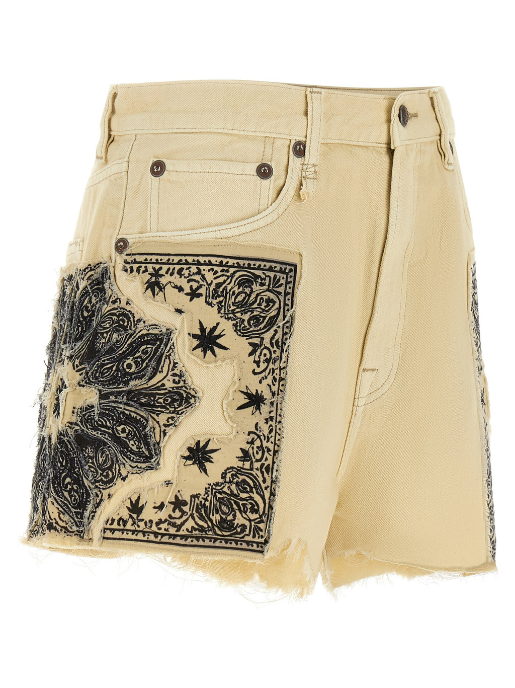 Beige Cotton Bermuda Shorts