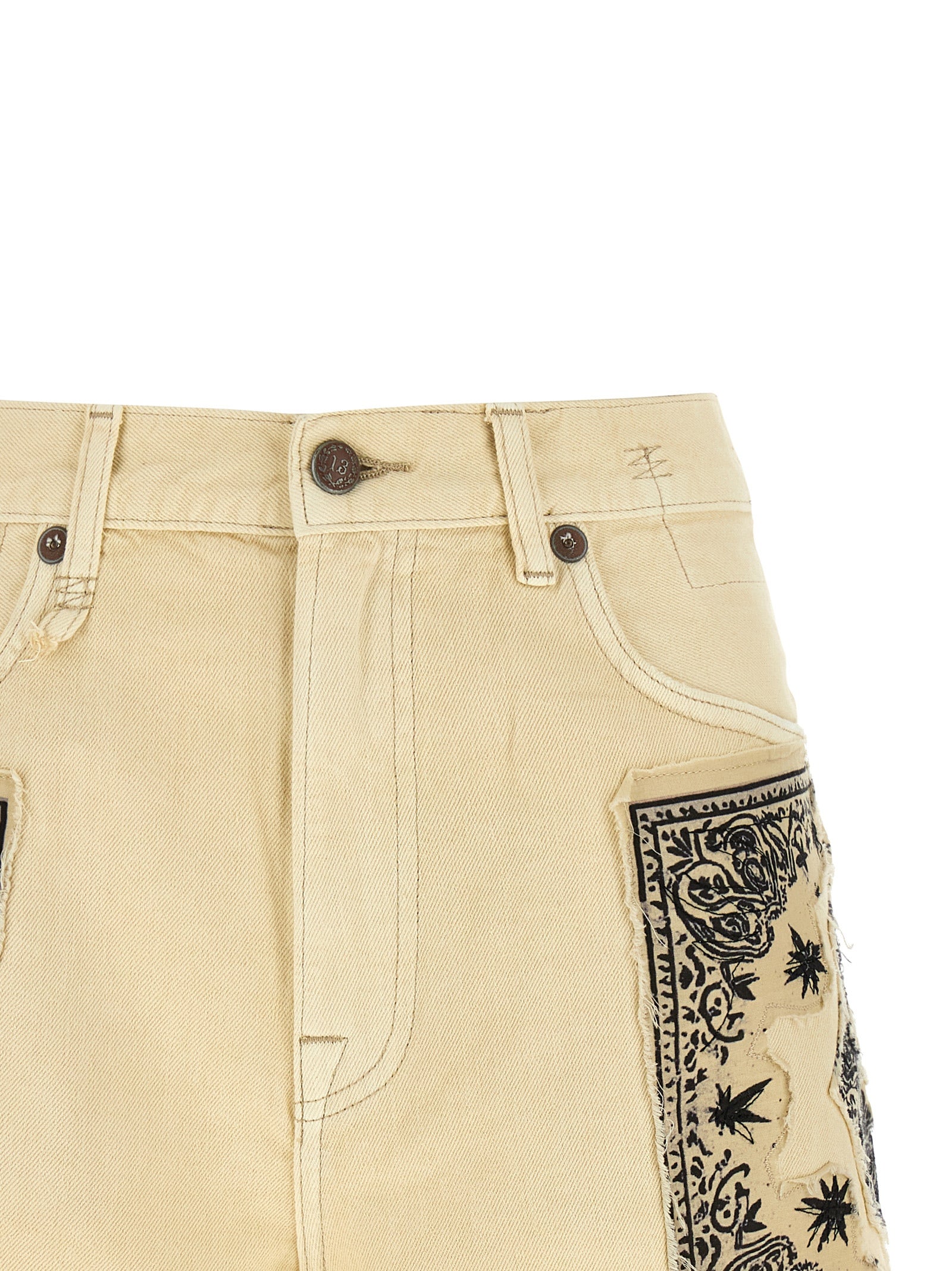 Beige Cotton Bermuda Shorts