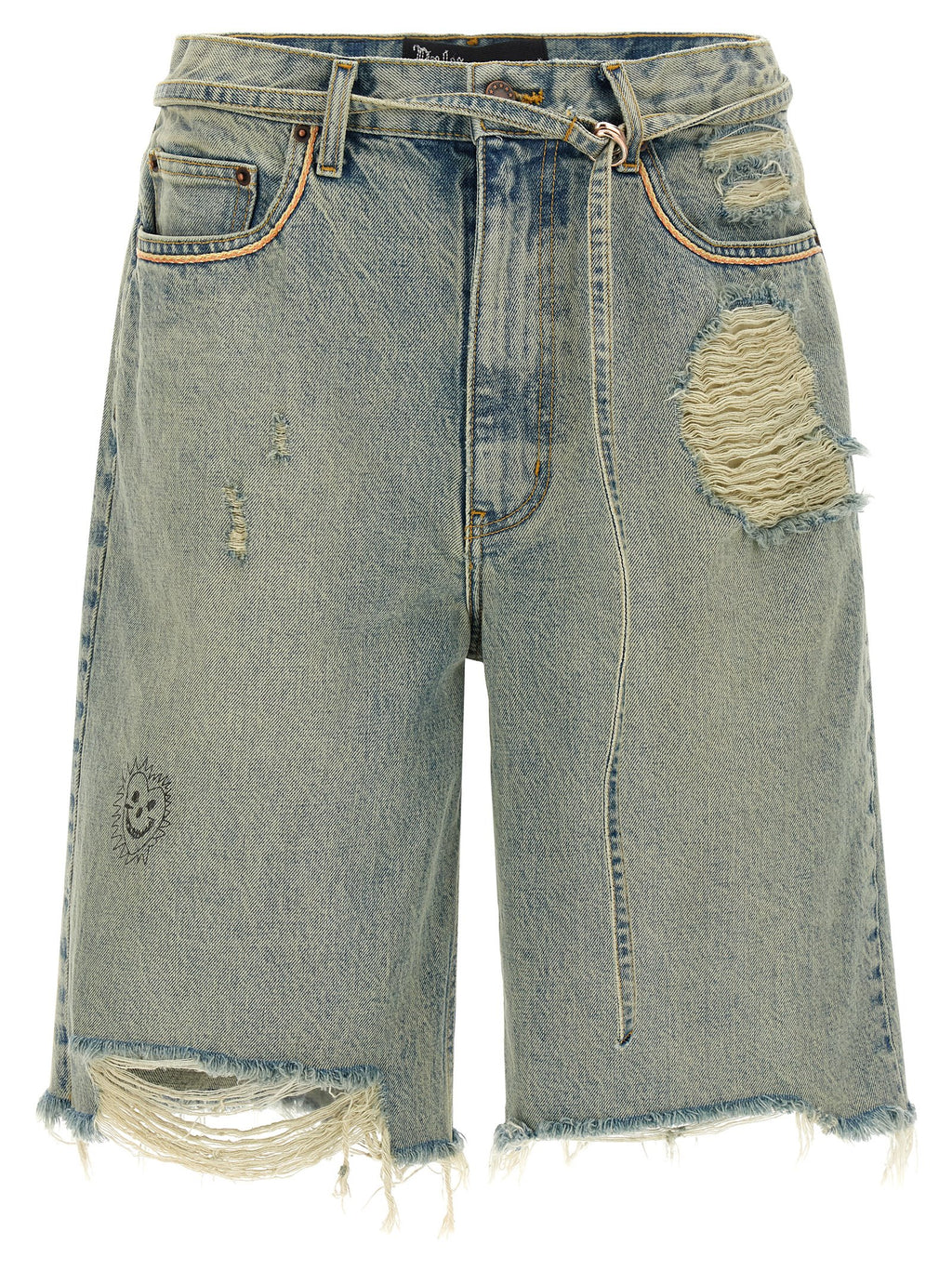 Blue Cotton Bermuda Shorts