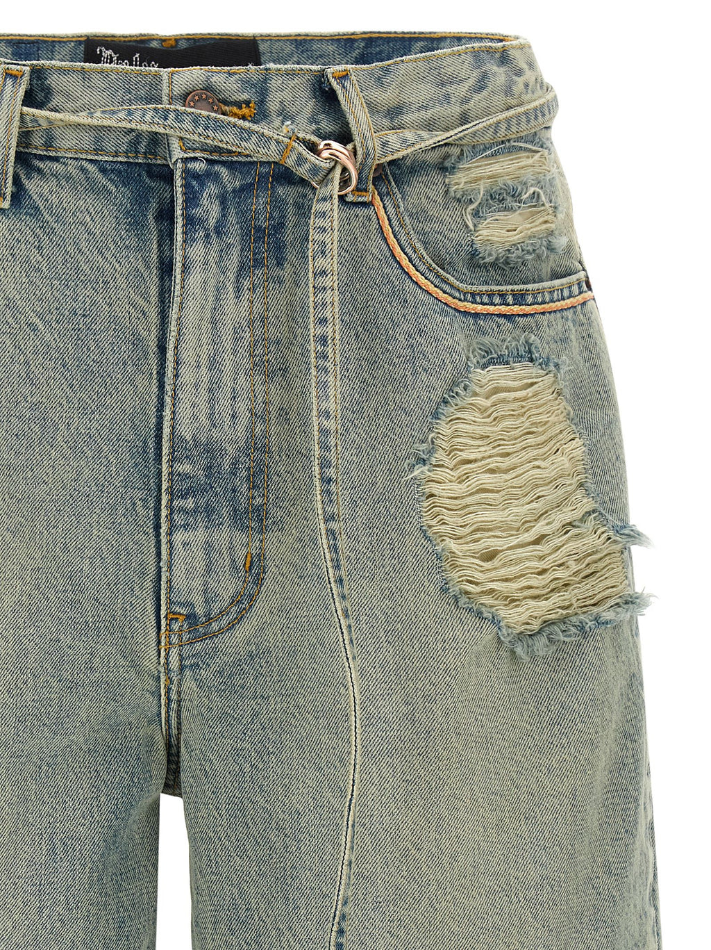 Blue Cotton Bermuda Shorts