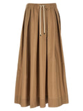 Beige Cotton Mini Skirt