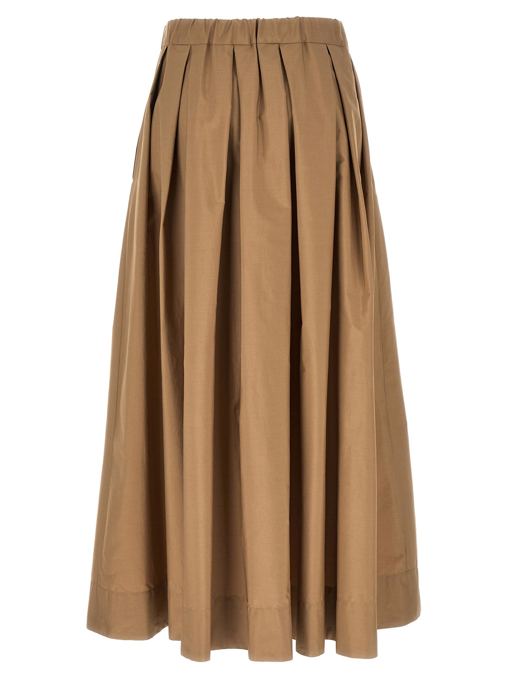 Beige Cotton Mini Skirt