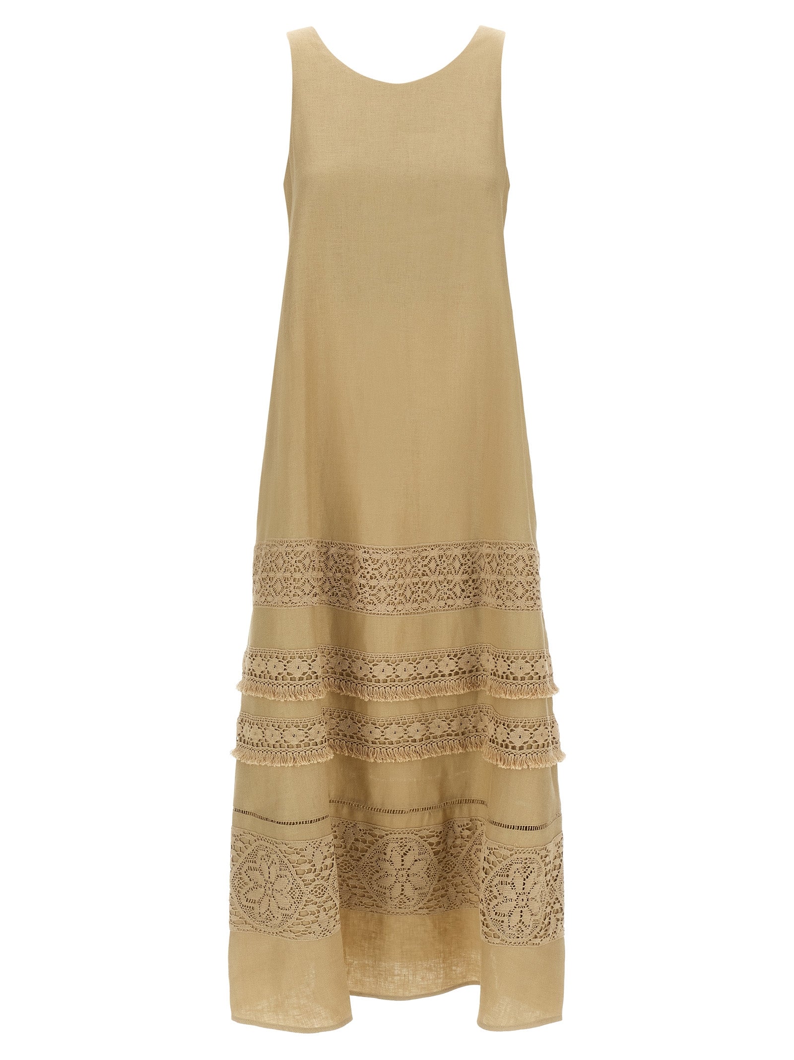 Beige Linen Long Dress