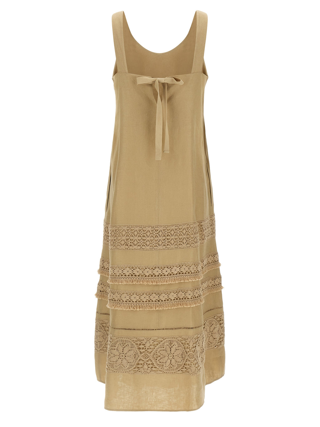 Beige Linen Long Dress