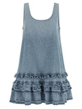 Blue Organic Cotton Short Dress