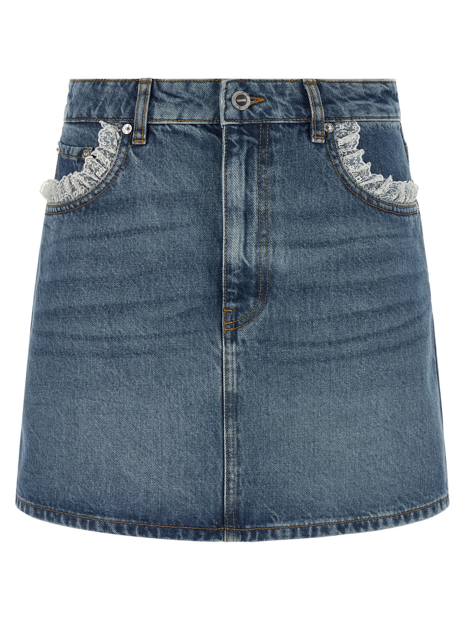 Blue Cotton Long Skirt