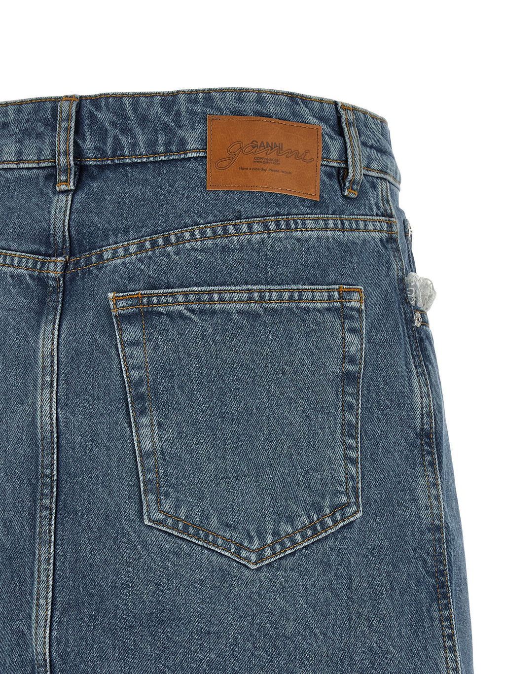 Blue Cotton Long Skirt