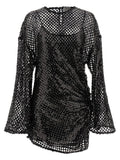 Black Polyester Short Dress