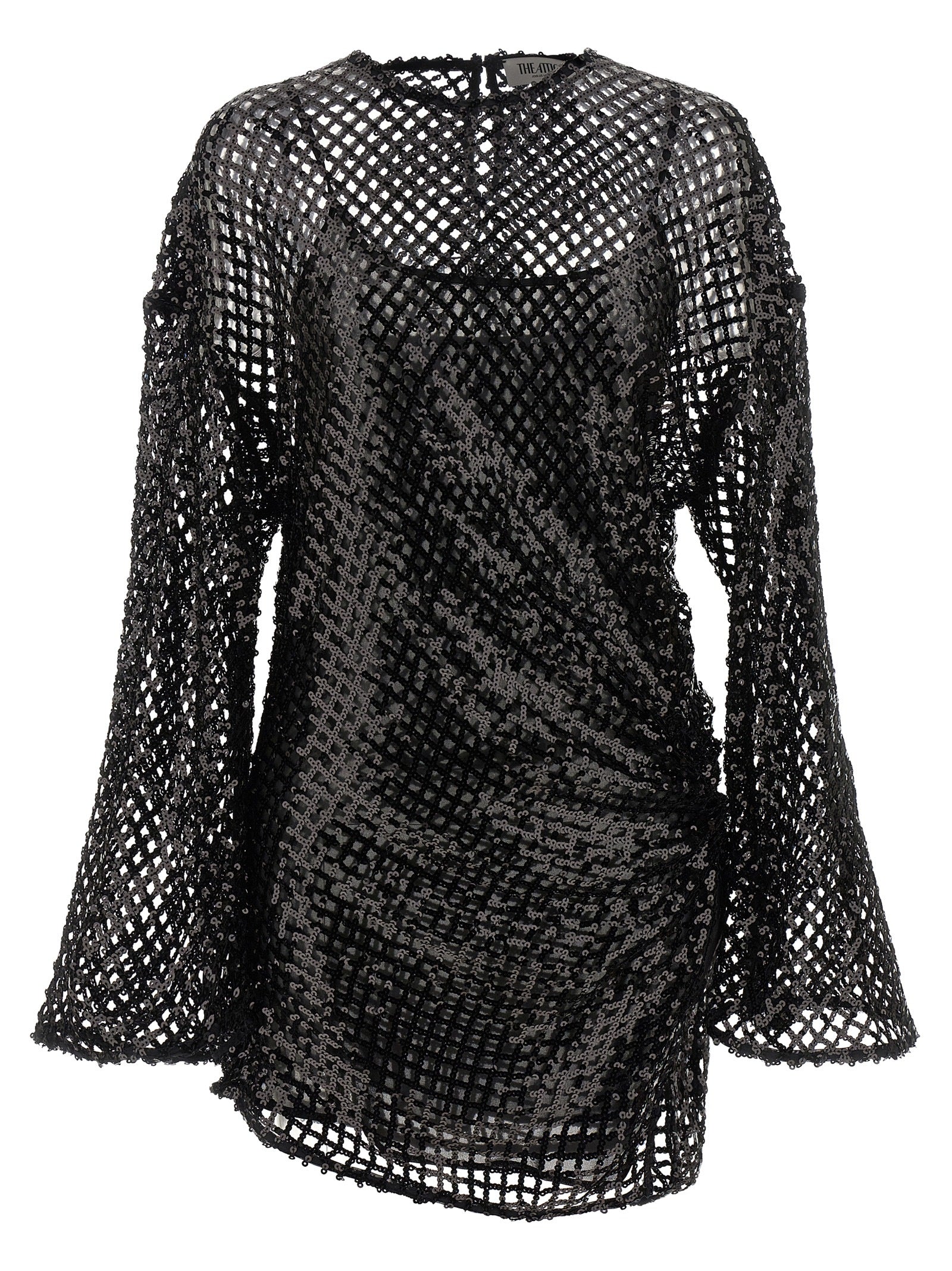 Black Polyester Short Dress