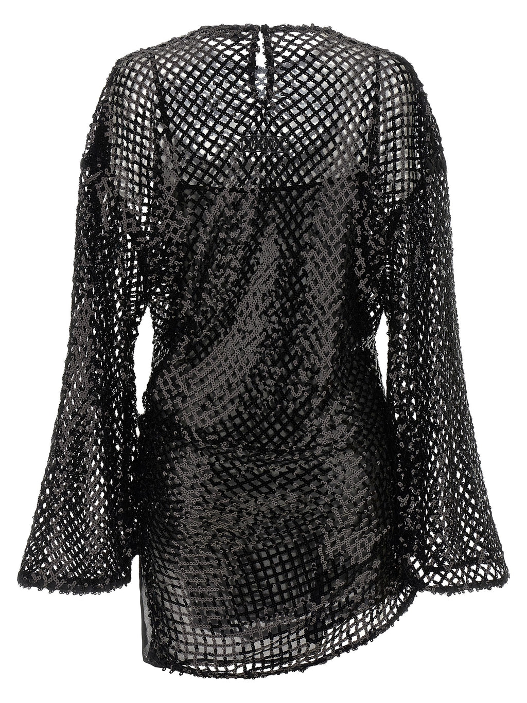 Black Polyester Short Dress