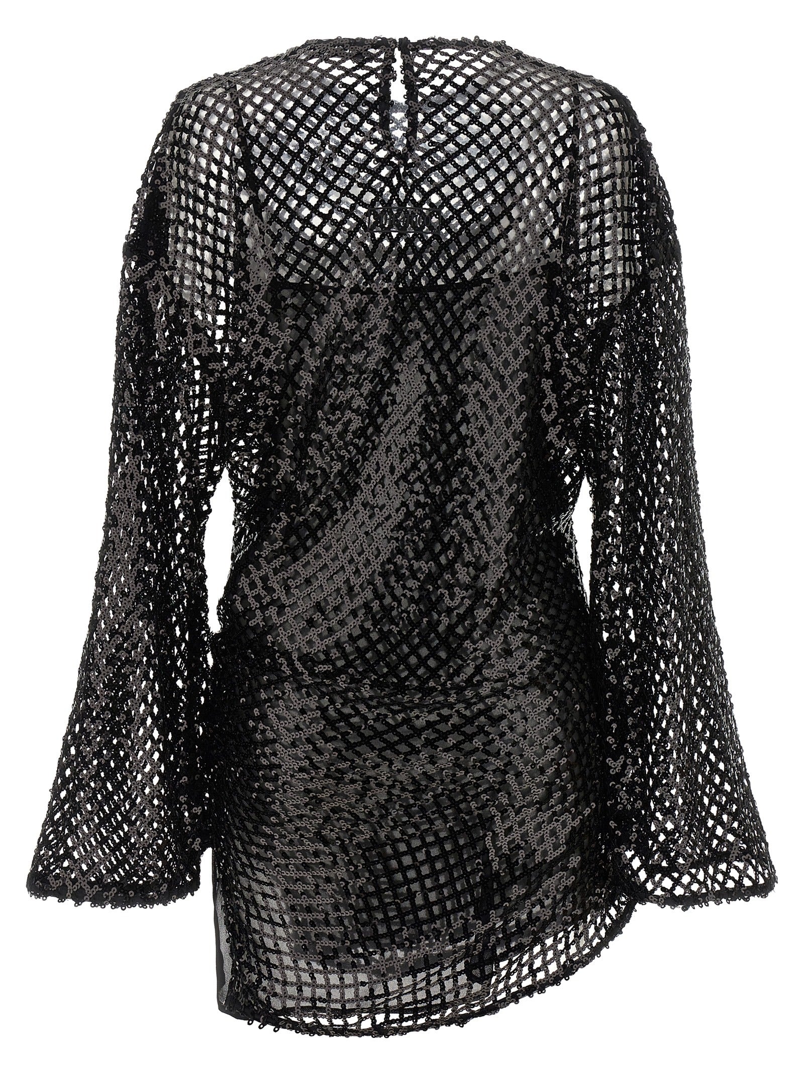Black Polyester Short Dress
