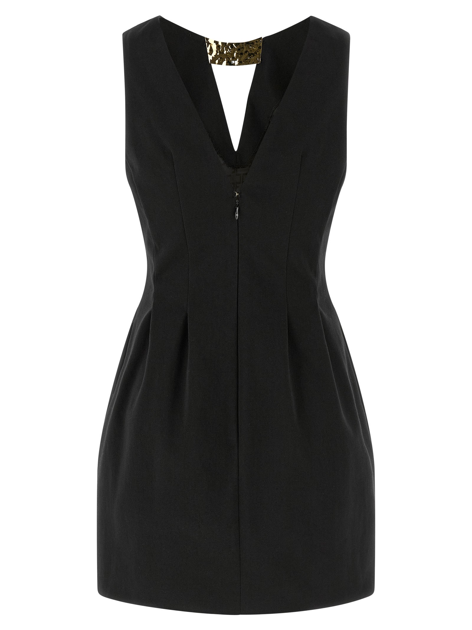 Black Cotton Short Dress