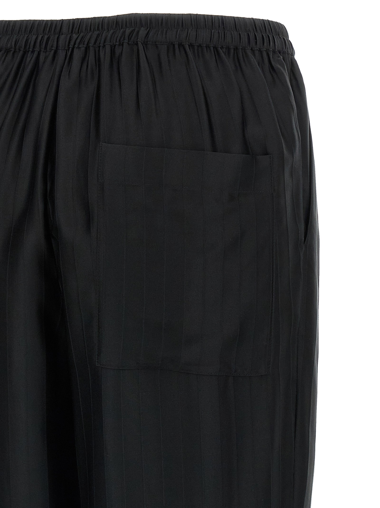 Black Viscose Casual Pants