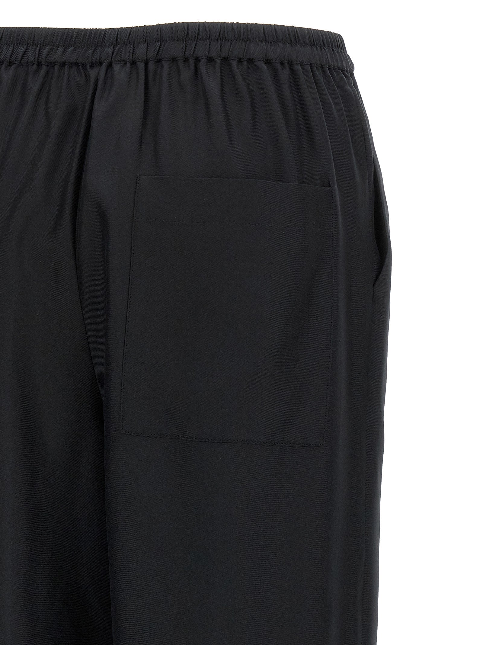 Black Silk Casual Pants