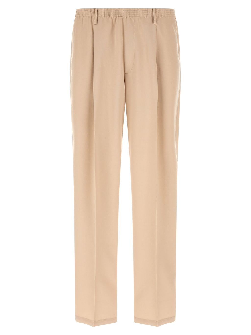 Beige Polyester Casual Pants