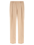 Beige Polyester Casual Pants