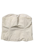 Off White Strapless Sweetheart Neck Top