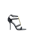 Black Calf Leather Bos Taurus Stiletto Heel Sandals