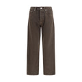 Brown Cotton Relaxed Fit Jeans