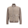 Beige Calf Leather Bos Taurus Full-Length Jacket