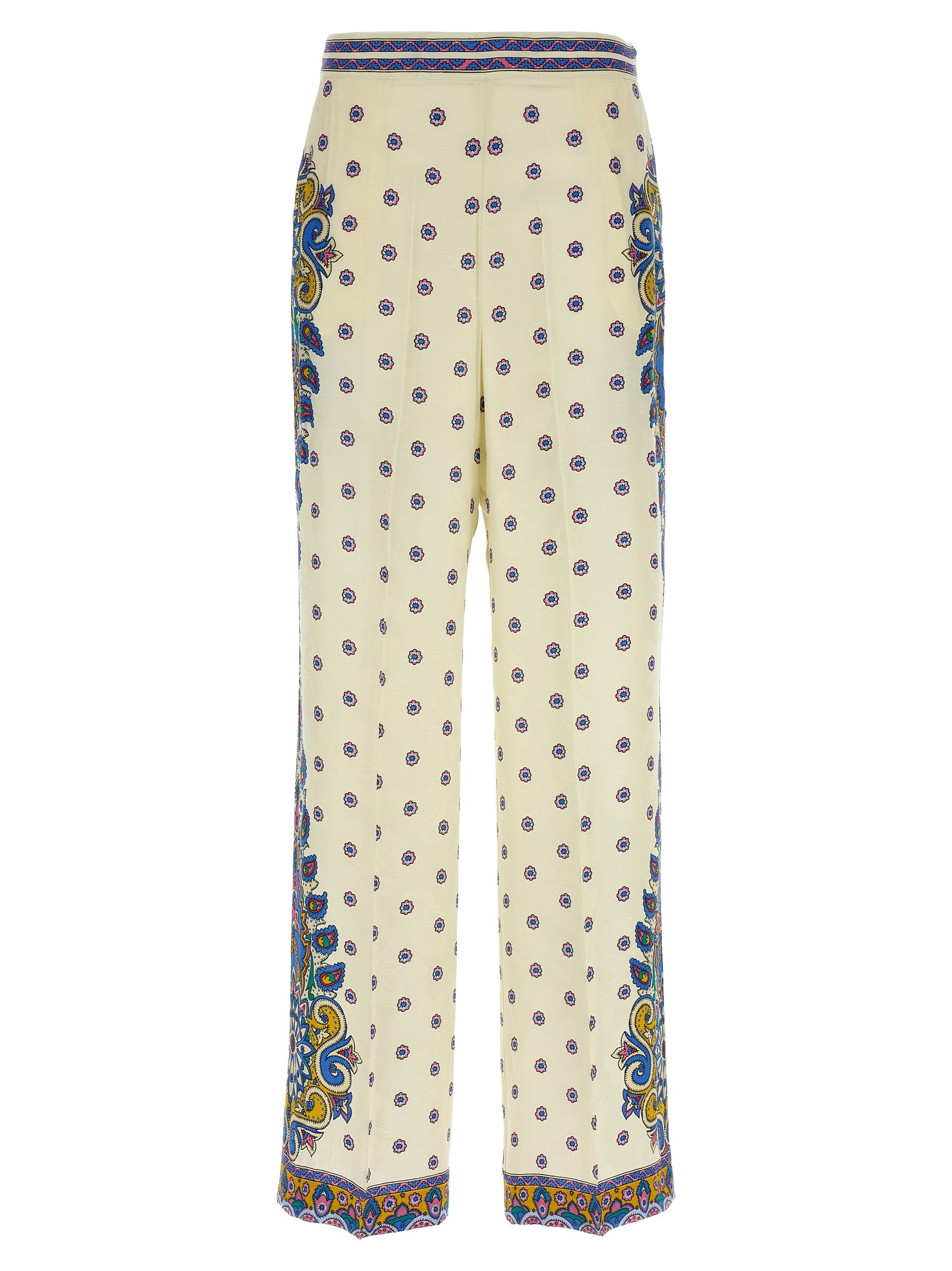 White Viscose Casual Pants