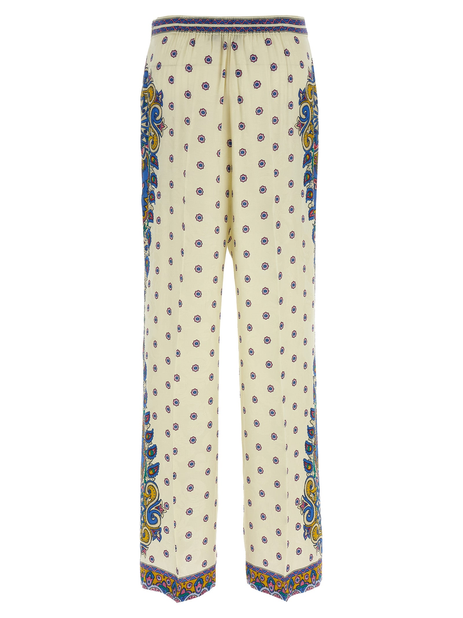 White Viscose Casual Pants
