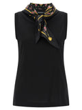 Black Cotton Sleeveles T-Shirt