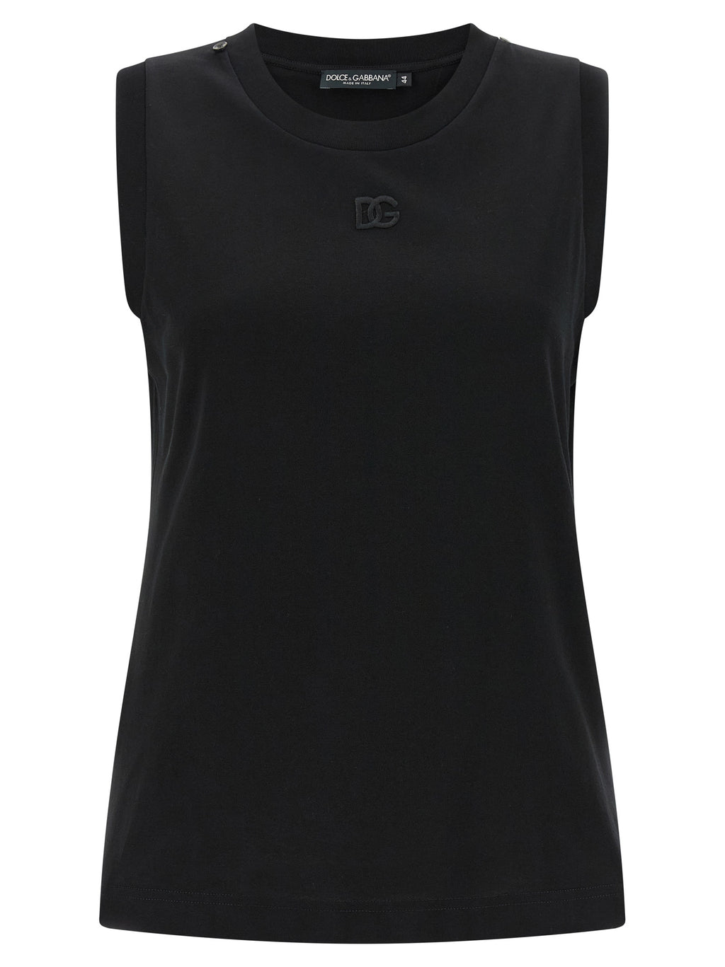Black Cotton Sleeveles T-Shirt