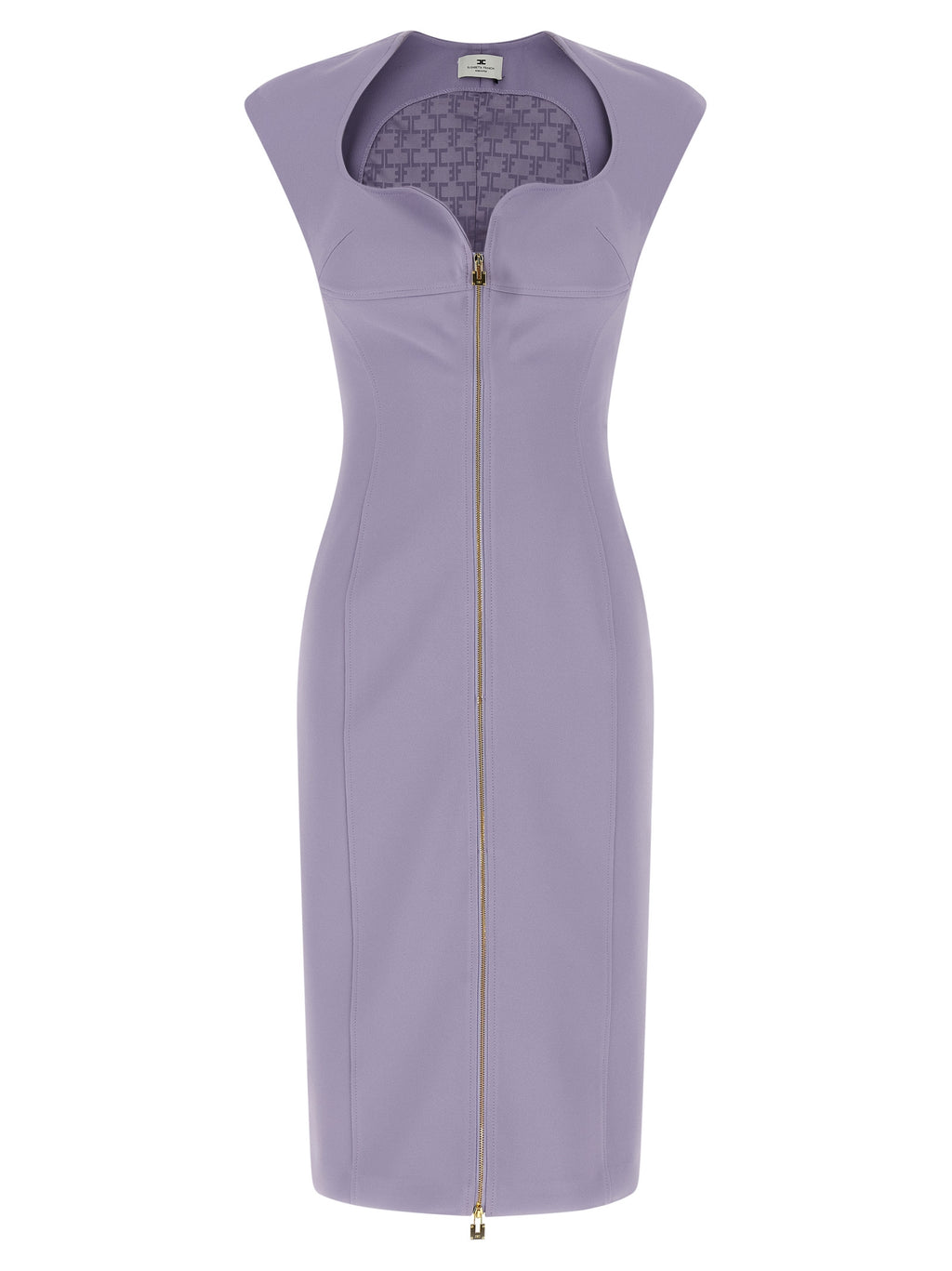 Purple Polyester Midi Dress