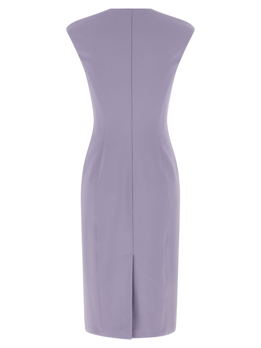 Purple Polyester Midi Dress