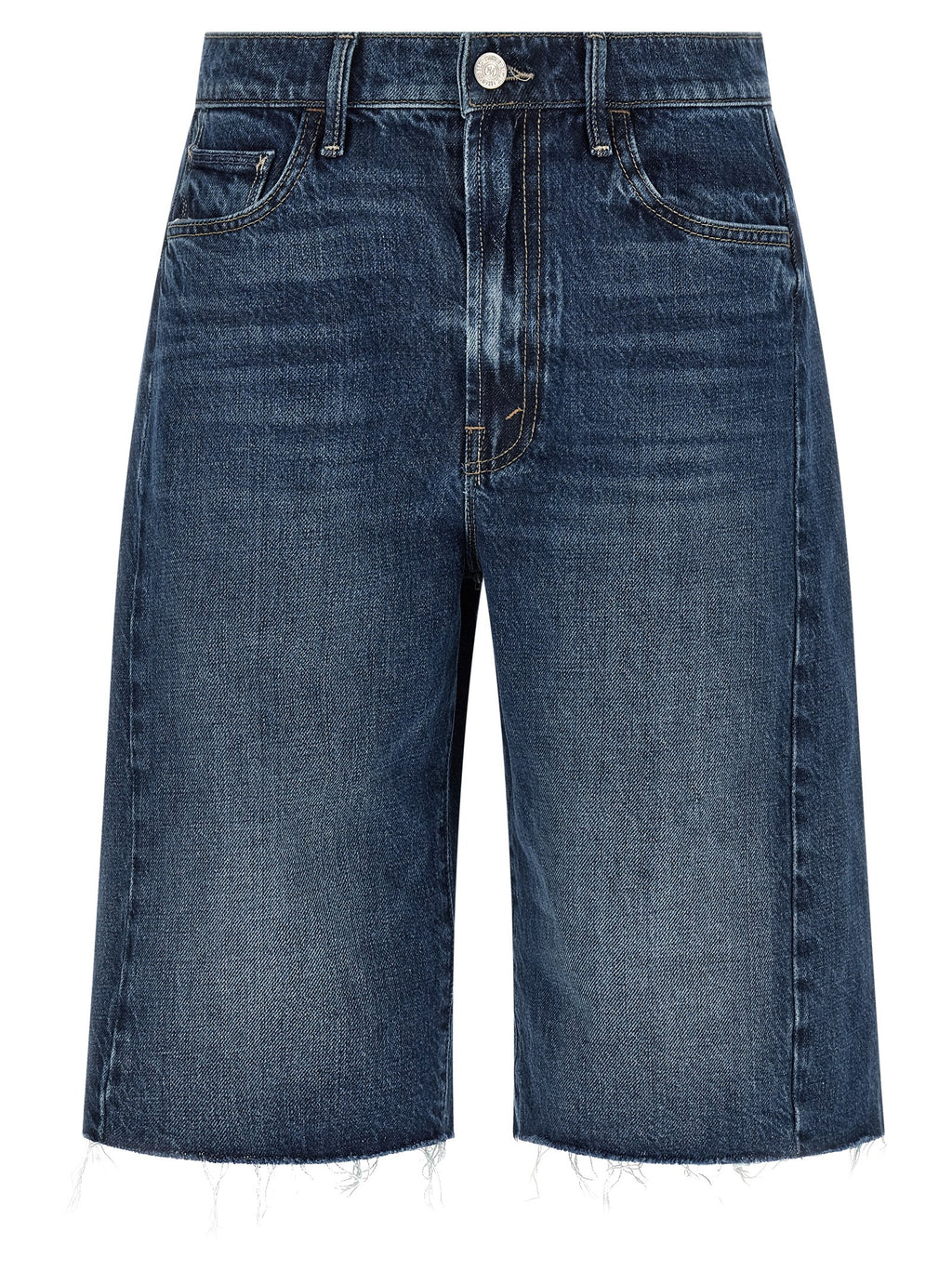 Blue Cotton Bermuda Shorts
