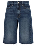 Blue Cotton Bermuda Shorts