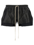 Black Lamb Leather Bermuda Shorts