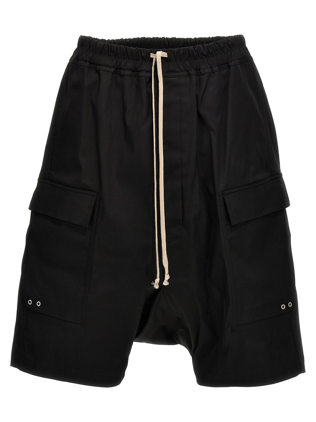 Black Cotton Bermuda Shorts
