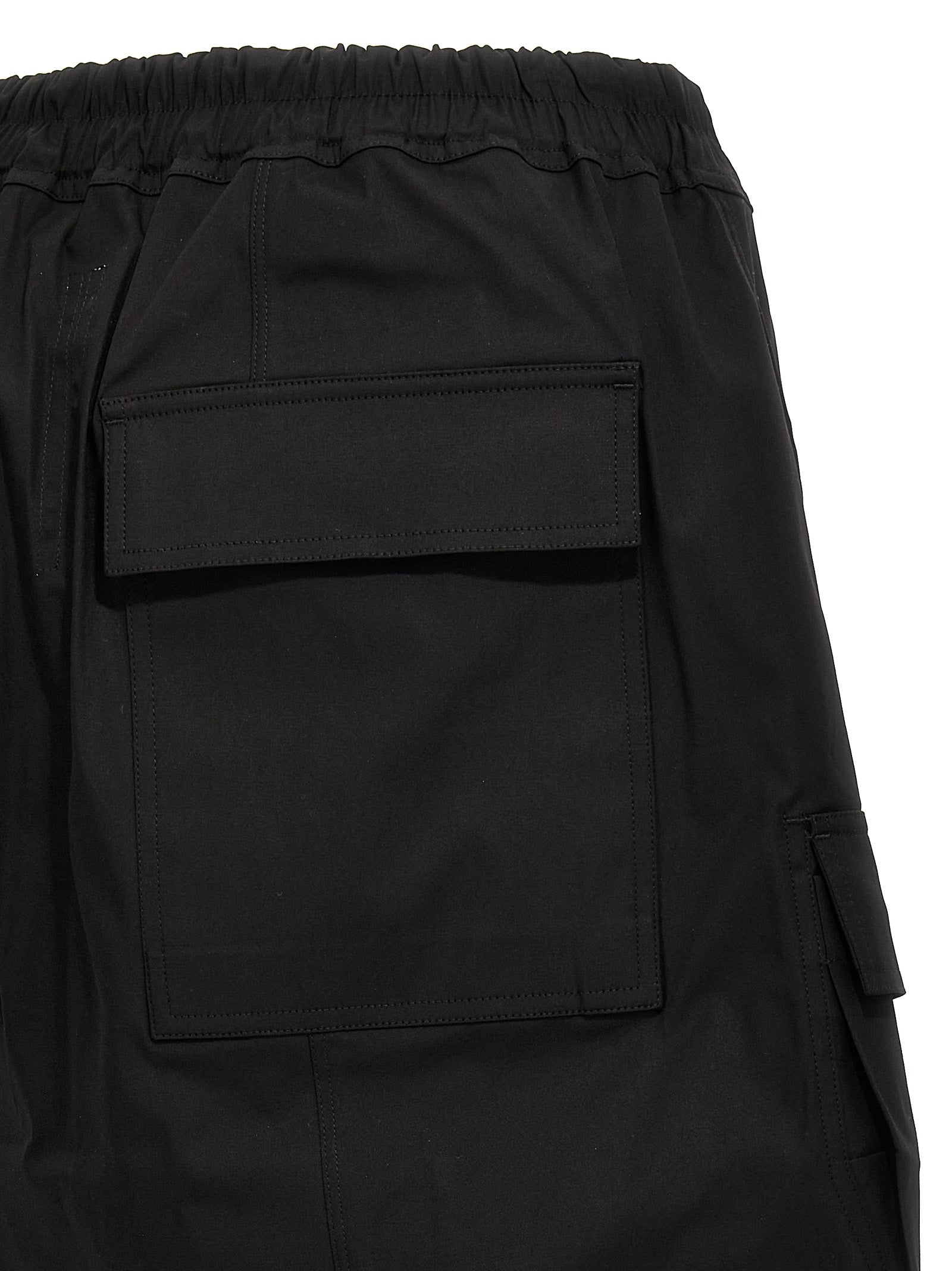 Black Cotton Bermuda Shorts
