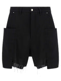 Black Wool Bermuda Shorts