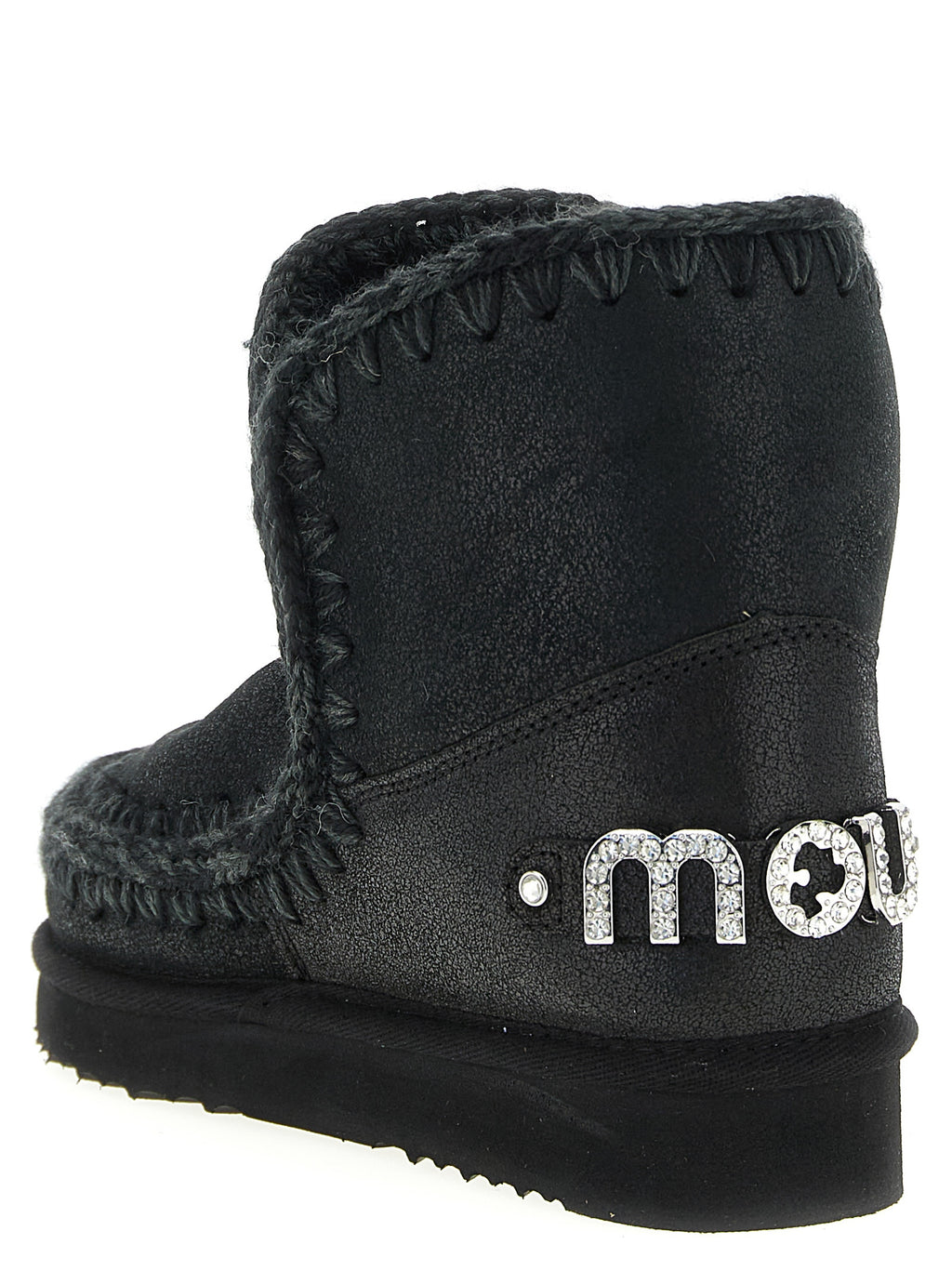 Black Lamb Leather Ankle Boots