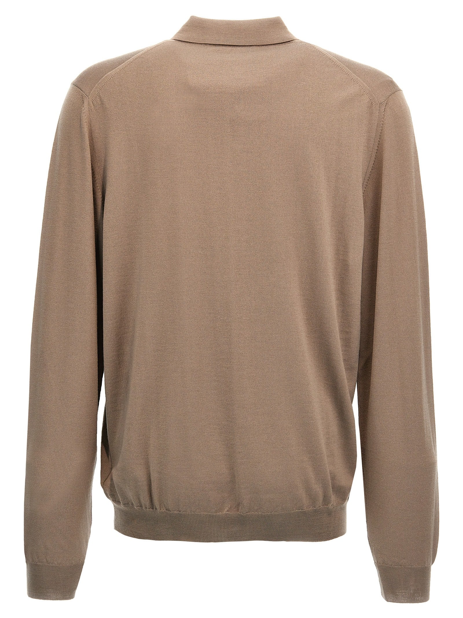 Beige Virgin Wool Polo Shirt