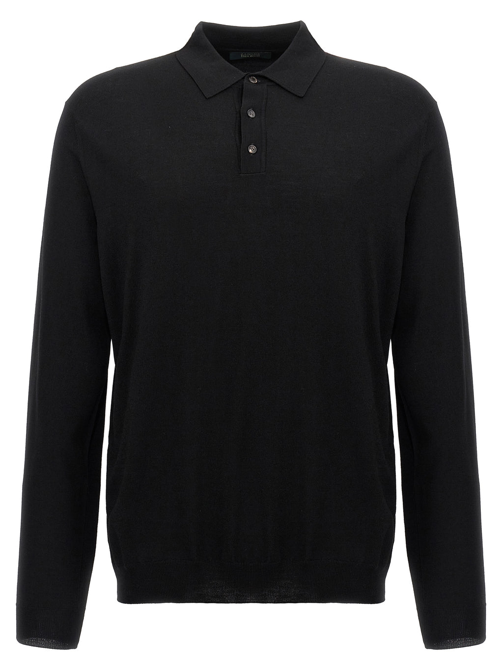 Black Virgin Wool Polo Shirt