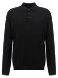 Black Virgin Wool Polo Shirt