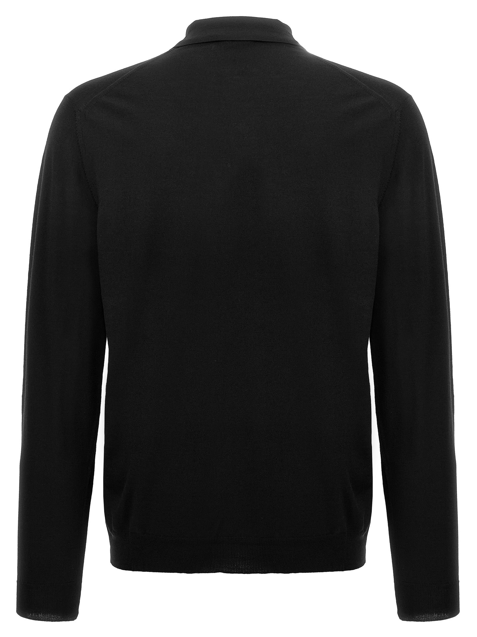 Black Virgin Wool Polo Shirt