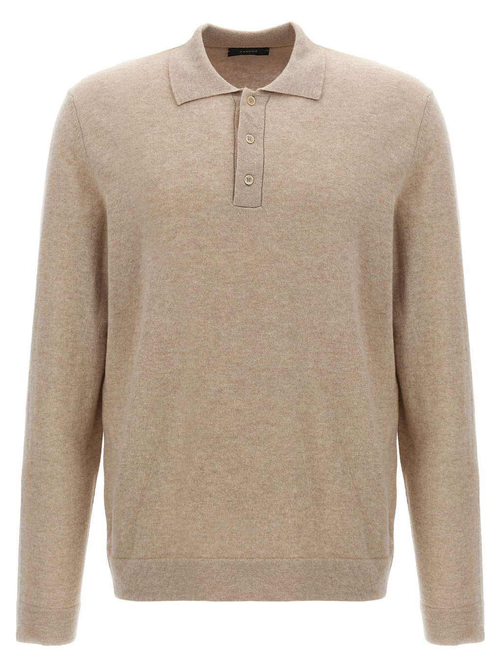 Beige Virgin Wool Polo Shirt