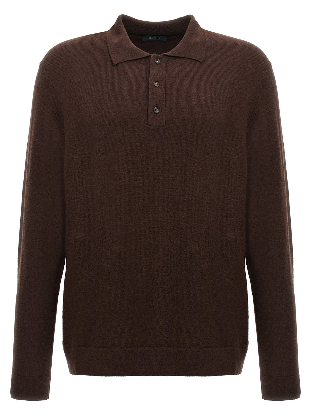 Brown Virgin Wool Polo Shirt